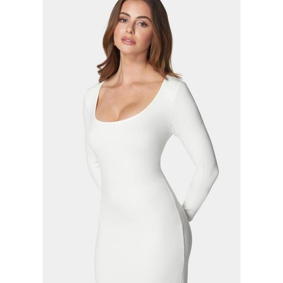 Bebe Rib Square Neck Long Sleeve Dress Size XL NWOT - Picture 7 of 7